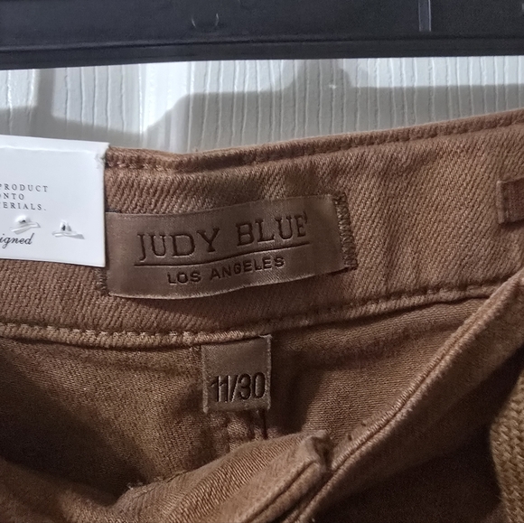 NWT Judy Blue Garmet Dyed Straight Leg Camel Colored High Waist Jeans, Sz 11/30. - Picture 8 of 11